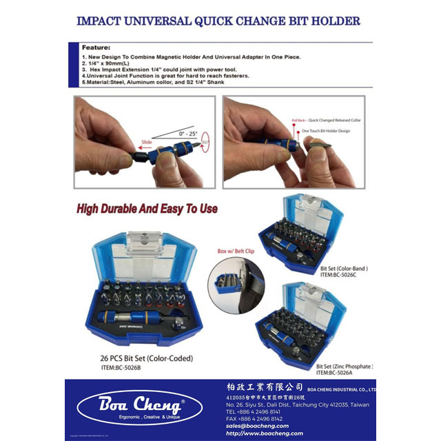 BC-5026-Impact Universal Quick Chance Bit Holder