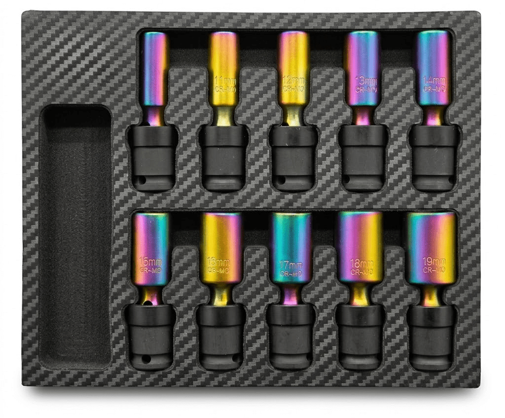 10PCS-3/8" DR. UniversalDeep Impact Socket Set (MET)