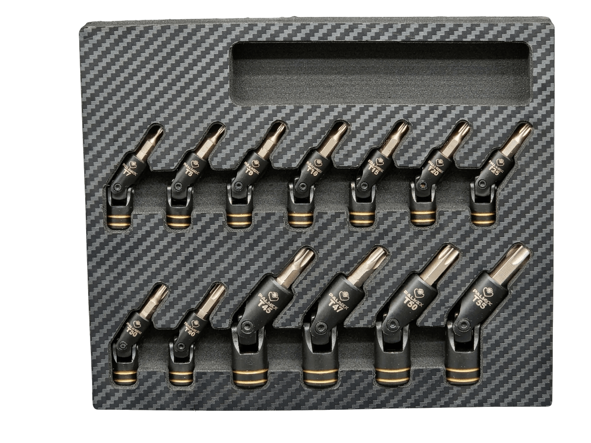 13PCS-14 & 38 DR. Universal Swivel Joint Torx Bit Socket Set