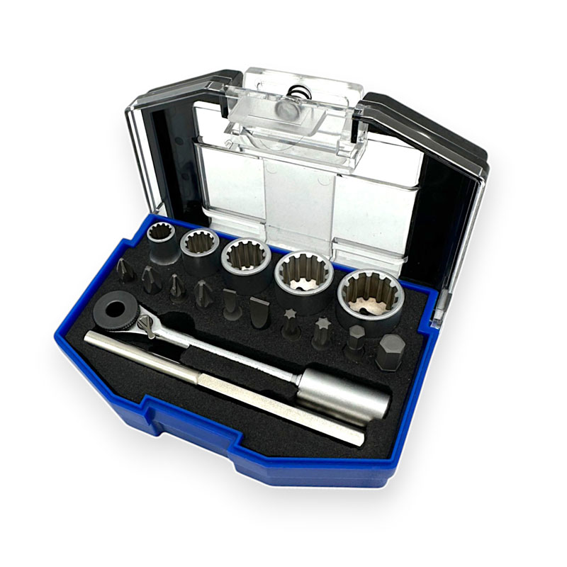 19Pcs-3 Way Ratchet Bit Socket Set