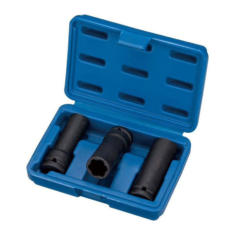 3 Pcs 1/2" Dr. Bolt Extractor Deep Impact Socket Set