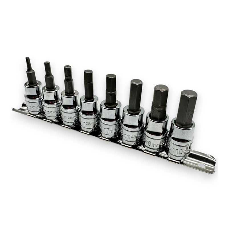8PCS 3/8" DR. Hex Bit Socket Set (MET)