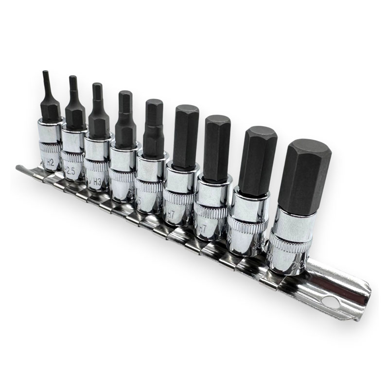 9PCS 1/4" DR. Hex Bit Socket Set (MET)
