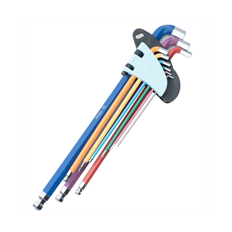 9pcs Colored Ultra Short Arm Hex Key Set Ball End