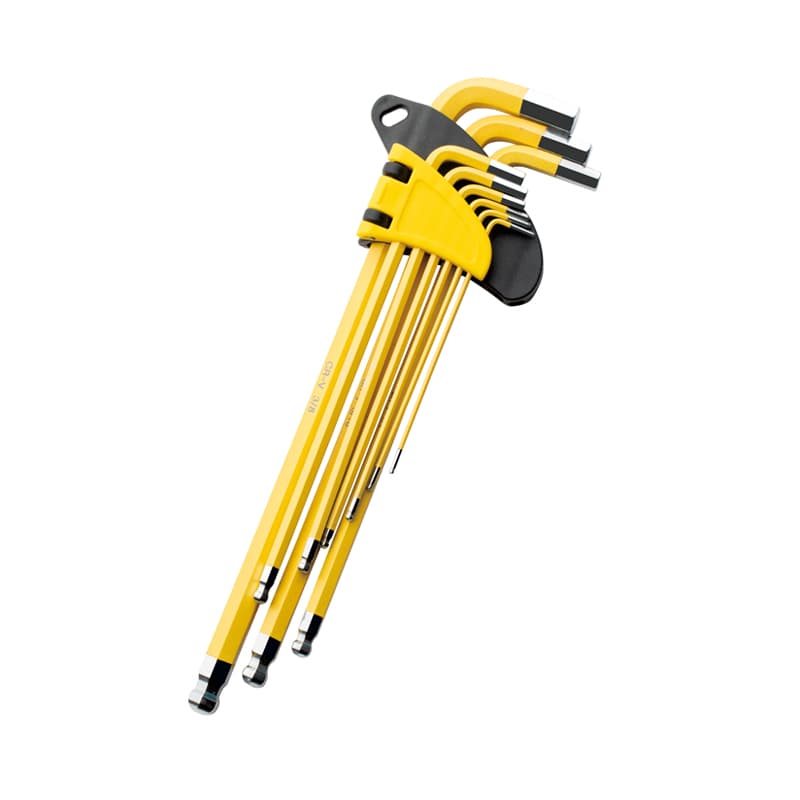 9pcs Yellow Extra Long Hex Key Set Ball End